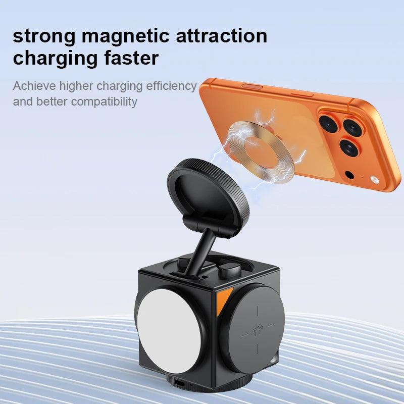 Transform Your Workspace with the 3-in-1 Multifunctional Wireless Charger Dock Station Featuring a Digital Clock and Night Light