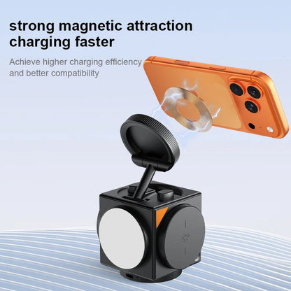 Transform Your Workspace with the 3-in-1 Multifunctional Wireless Charger Dock Station Featuring a Digital Clock and Night Light